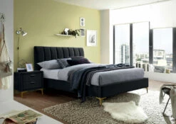 Mirage Sänky 11 Mirage Sänky -Vuodevaatteet Myynti 2024 LOZKO MIRAGE VELVET 160X200 KOLOR CZARNYZLOTY TAP. 186