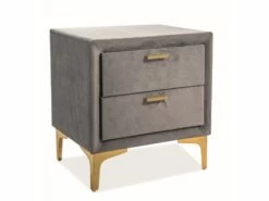 Monako Yöpöytä -Vuodevaatteet Myynti 2024 MONAKOVSZSZZL SZAFKA NOCNA MONAKO VELVET KOLOR SZARY ZLOTY TAPICERKA BLUVEL 14