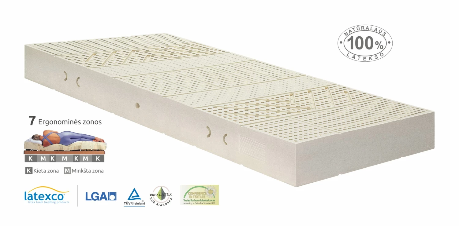 Luonnonkumi Patja 100% 7V 140×200 Cm 7 Luonnonkumi Patja 100% 7V 140×200 Cm - Image 5