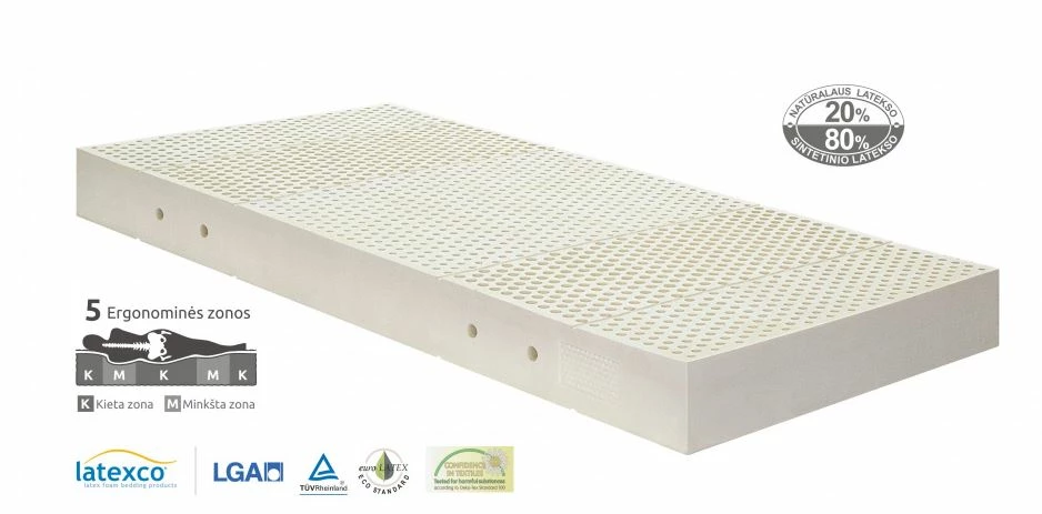 Luonnonkumi Patja 5V 120×200 Cm 6 Luonnonkumi Patja 5V 120×200 Cm - Image 4