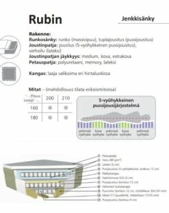 Rubin Jenkkisänky 140×210 Cm 11 Rubin Jenkkisänky 140×210 Cm -Vuodevaatteet Myynti 2024 rubin20jenkki20tuotekortti